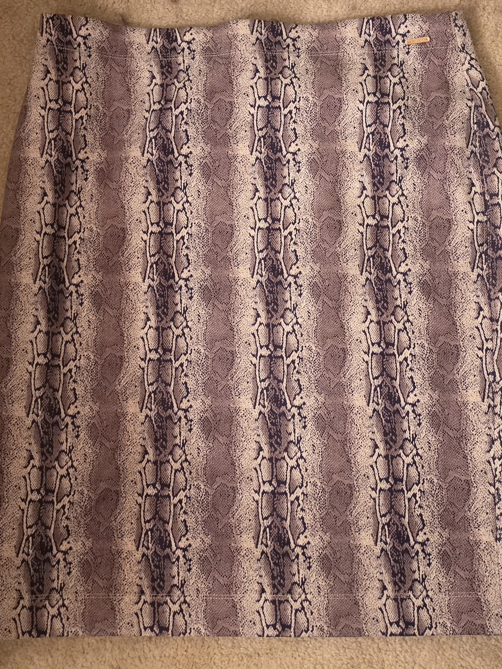 Tahari Taupe and Brown Snake-Print Pencil Skirt-size L/XL
